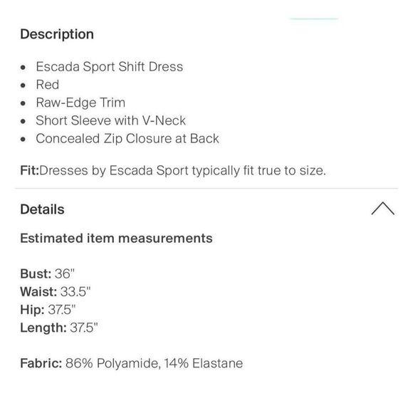 Escada Sport Authentic Red Black V Neck Short Sleeve Knee Length Dress 40 Medium - Picture 4 of 8